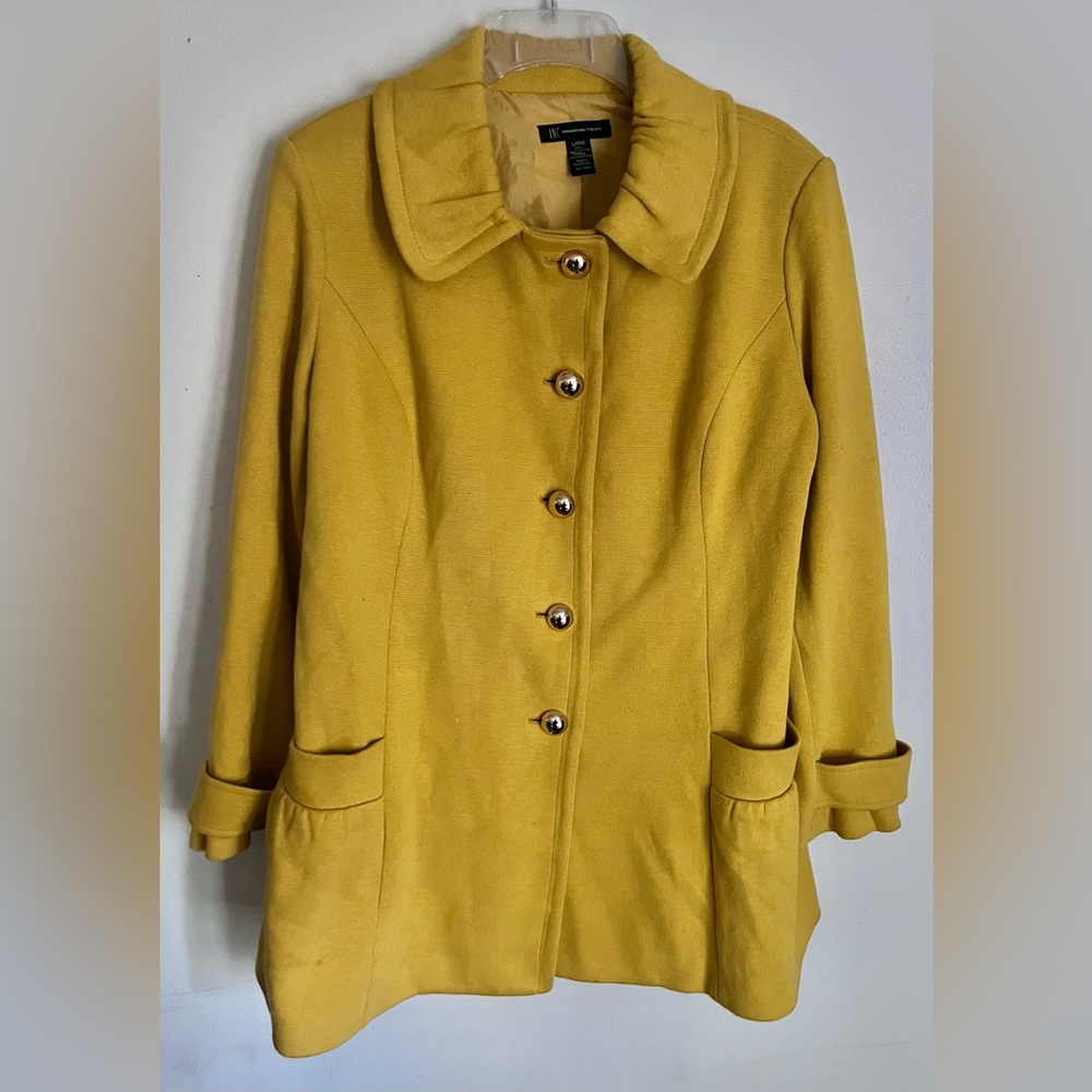 I.N.C. Yellow Jacket With Gold Buttons - image 2
